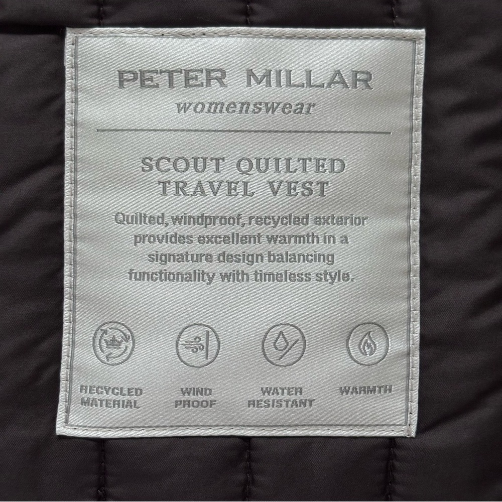 PETER MILLAR Scout Dark Brown Diamond Quilted Travel Vest--NWT--M - Picture 13 of 16